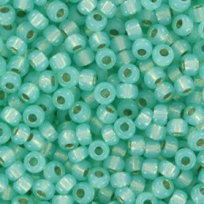 Miyuki rocailles Perlen 8/0 - Dyed sea green silver lined alabaster 8-571